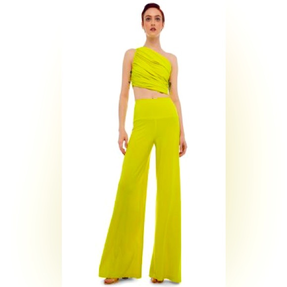 NWT NORMA KAMALI Elephant Pants in Yellow - Picture 1 of 4